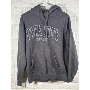 Prairie Mountain Park City Utah Mens Gray Hoodie Sweatshirt Pullover Comfy‎ M